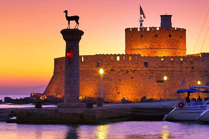 Historic Mediterranean city style image representing Rhodes day trip