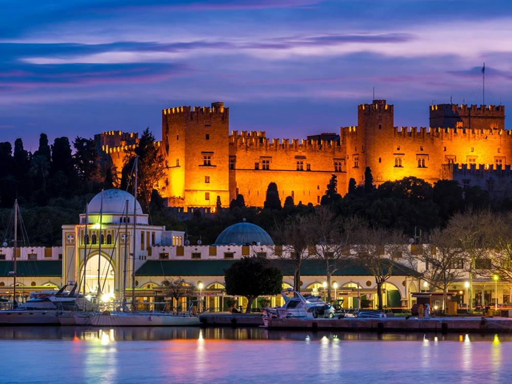 Rhodes day trip from Marmaris with old town architecture